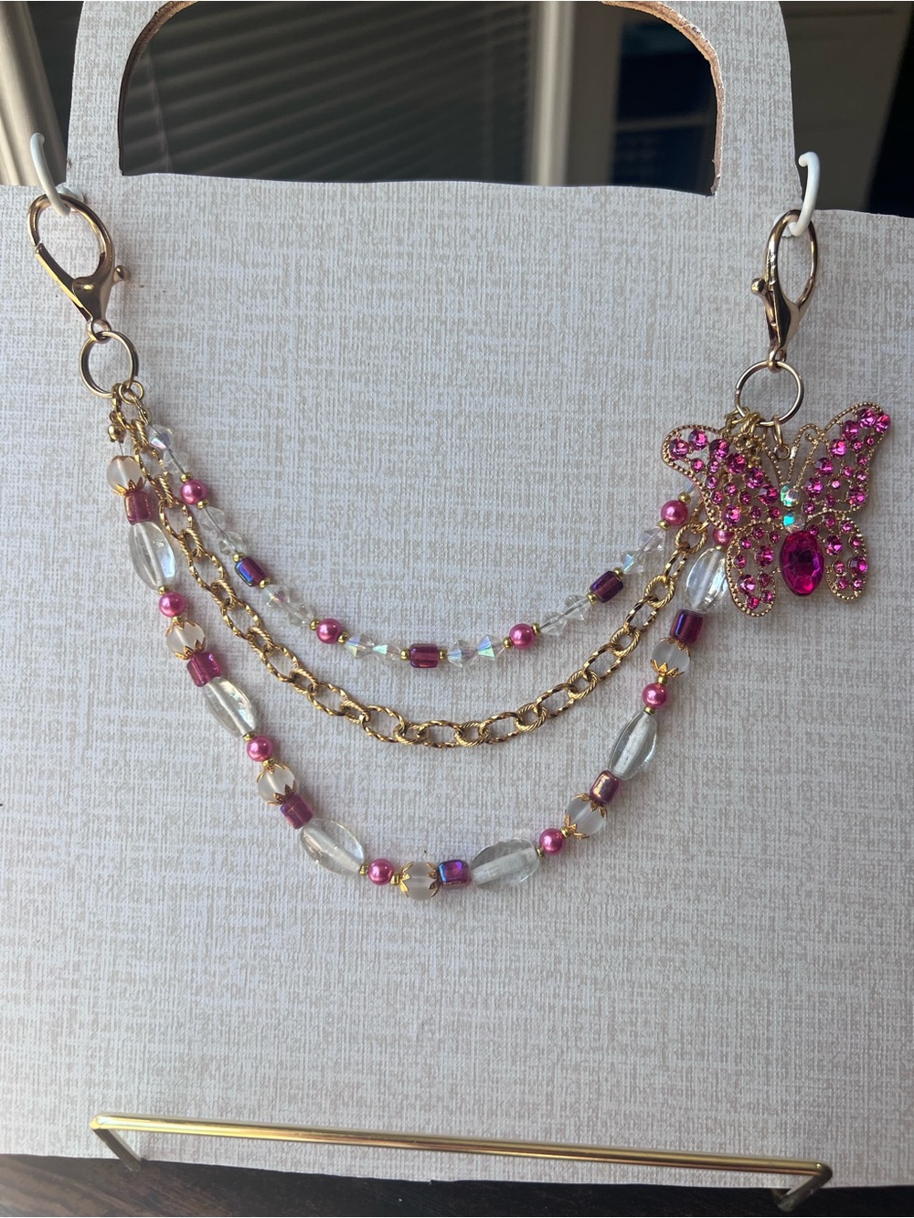 Hot pink Butterfly Charm